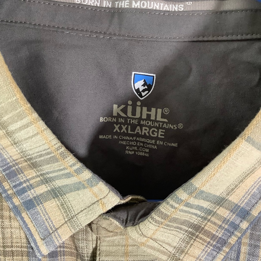 Kuhl Linen Blend Plaid Short Sleeve Shirt Button Down - Picture 7 of 9